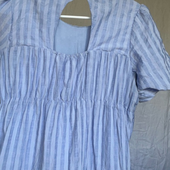 Mod Ref Blue and White Tiered Ruffled Maxi Sundress - Picture 3 of 7